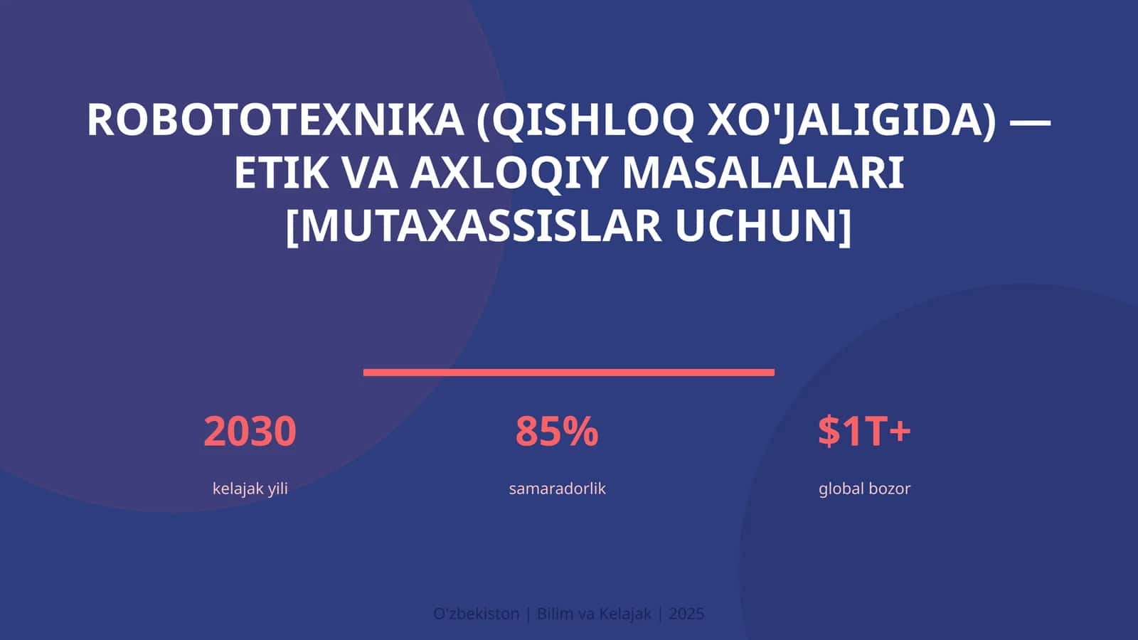 ROBOTOTEXNIKA (QISHLOQ XO'JALIGIDA) — ETIK VA AXLOQIY MASALALARI [MUTAXASSISLAR UCHUN]