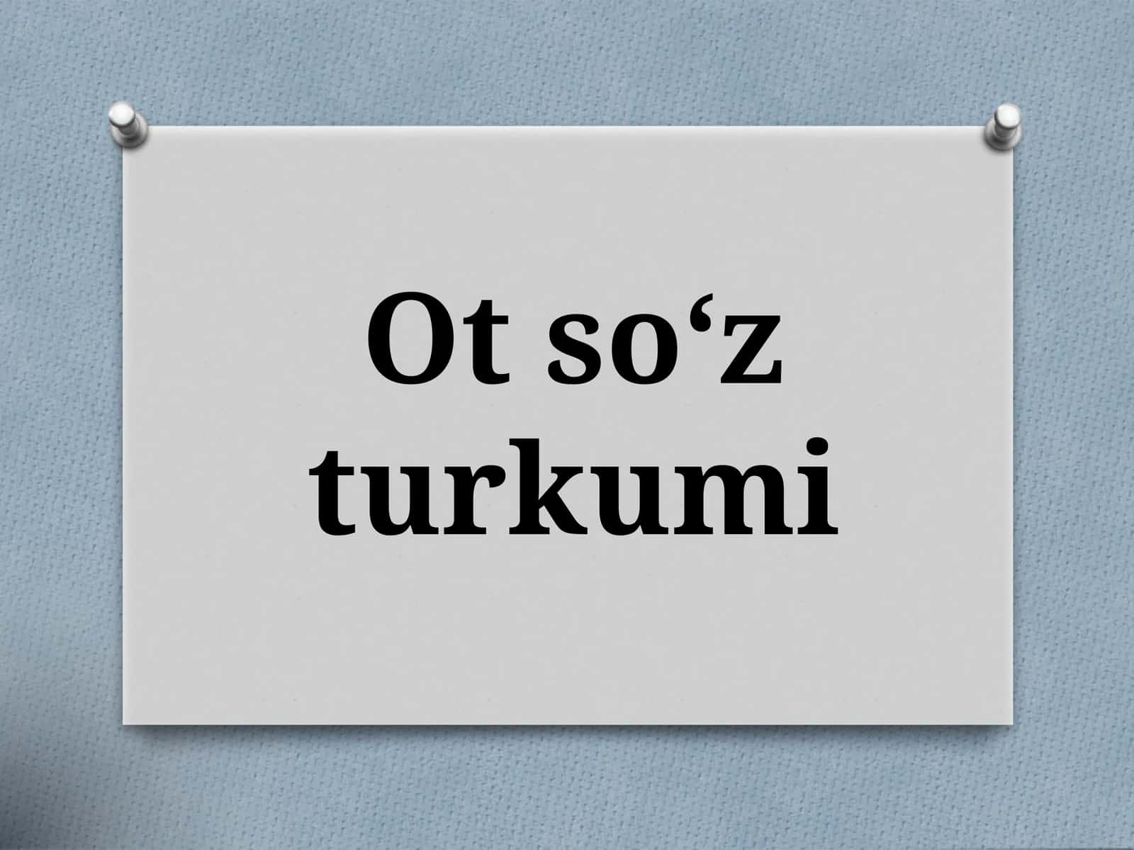 Ot soʻz turkumi