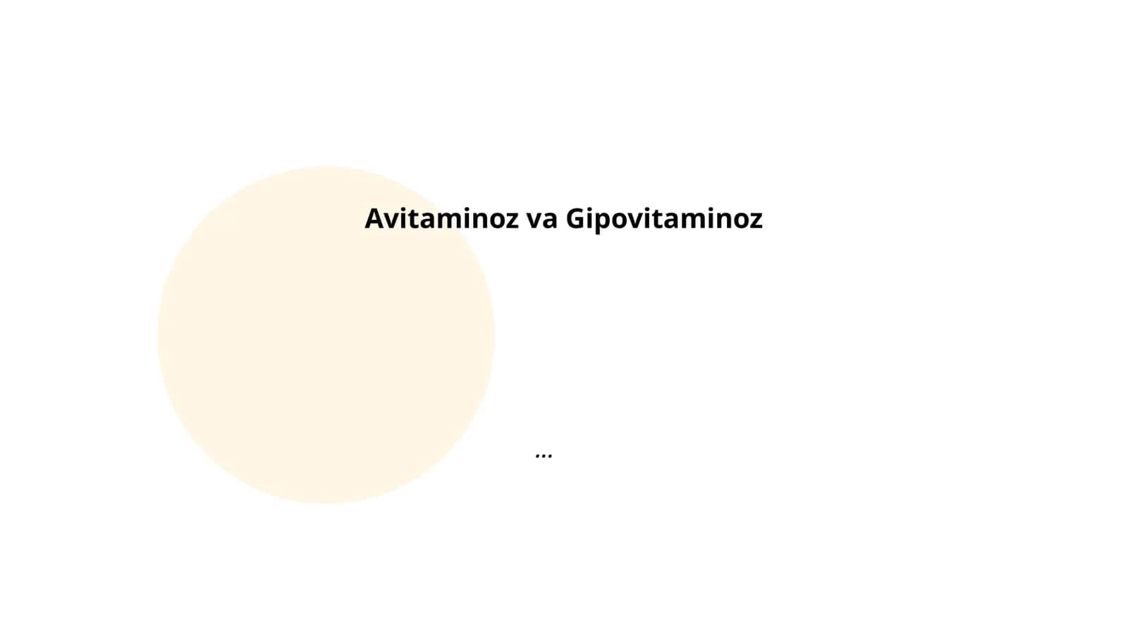 Avitaminoz va Gipovitaminoz