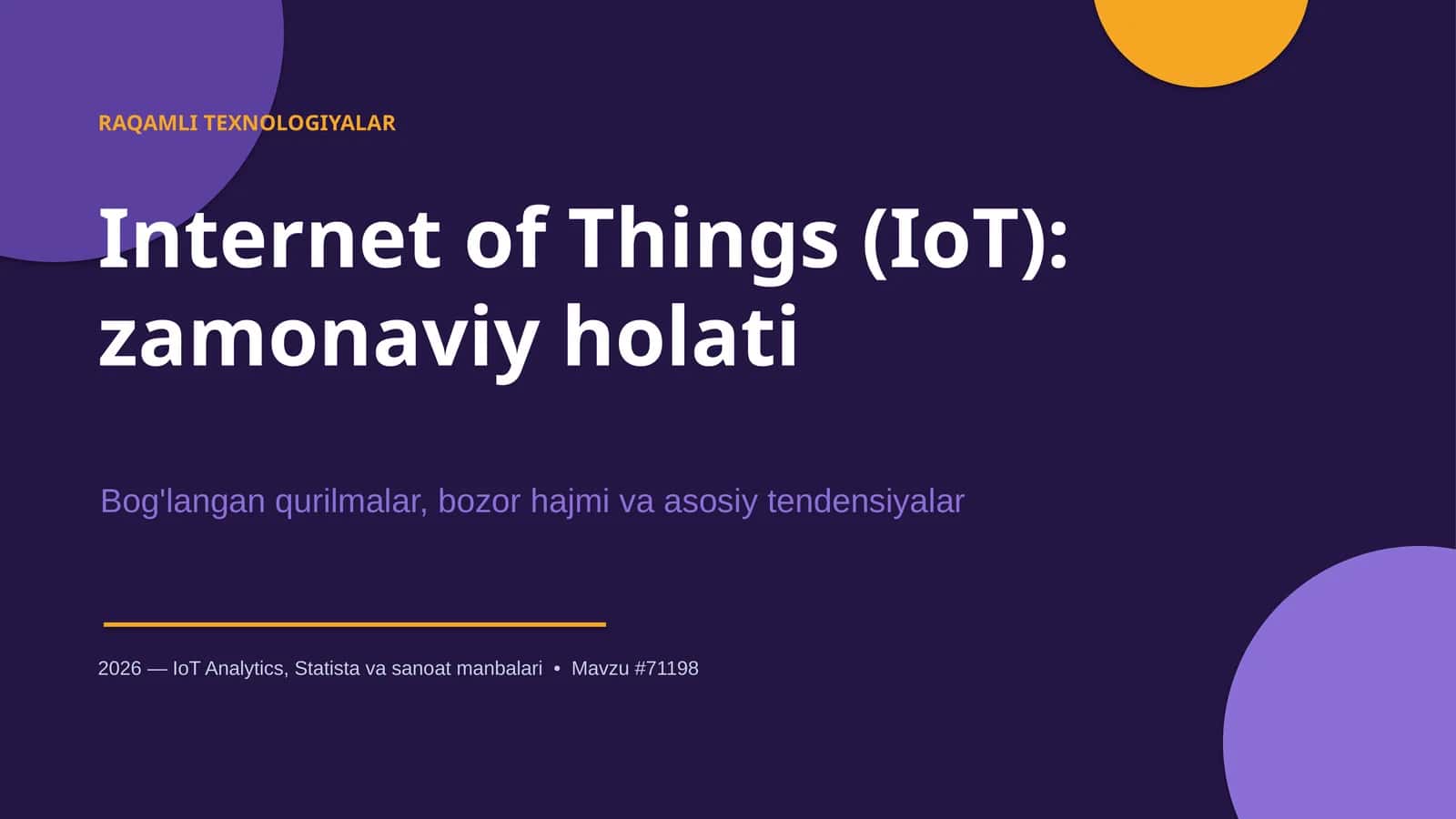 RAQAMLI TEXNOLOGIYALAR