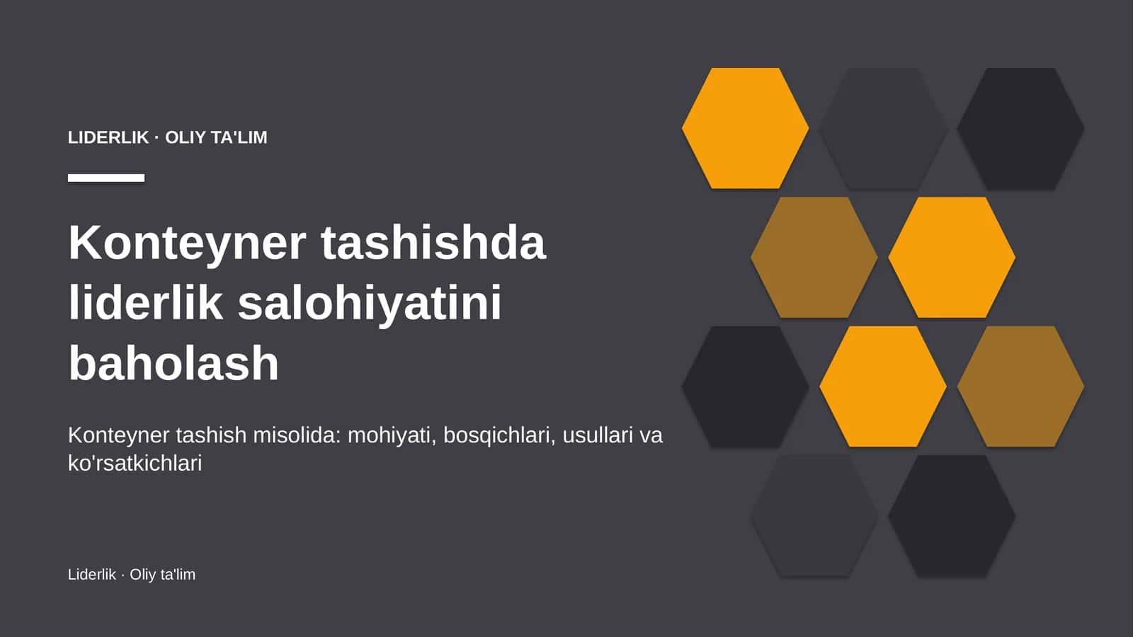 Konteyner tashishda liderlik salohiyatini baholash