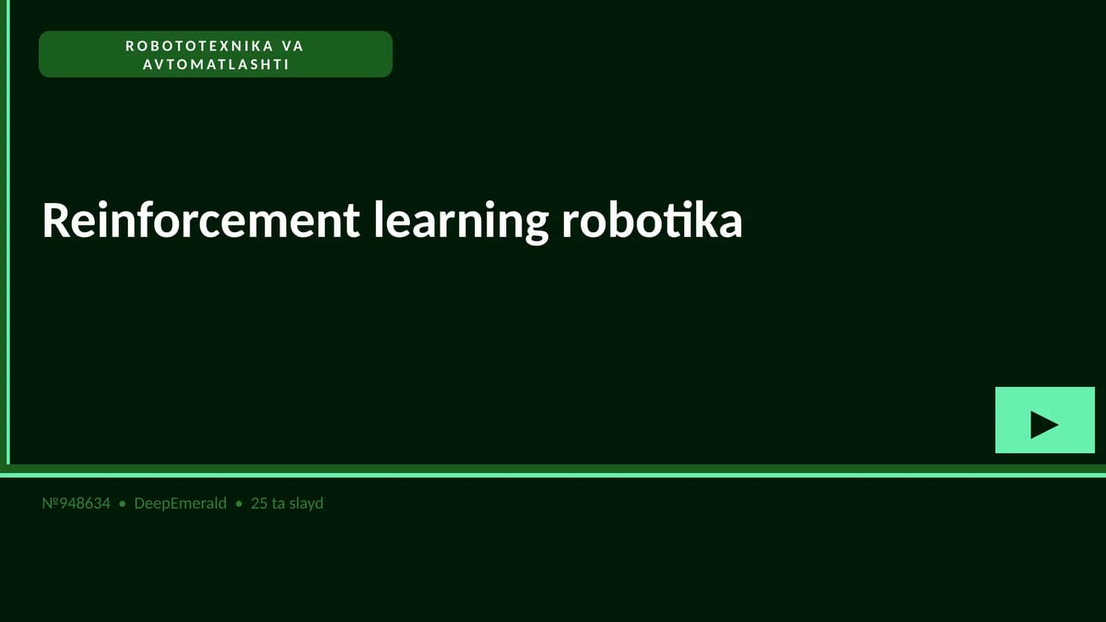 Robototexnika va avtomatlashtirish