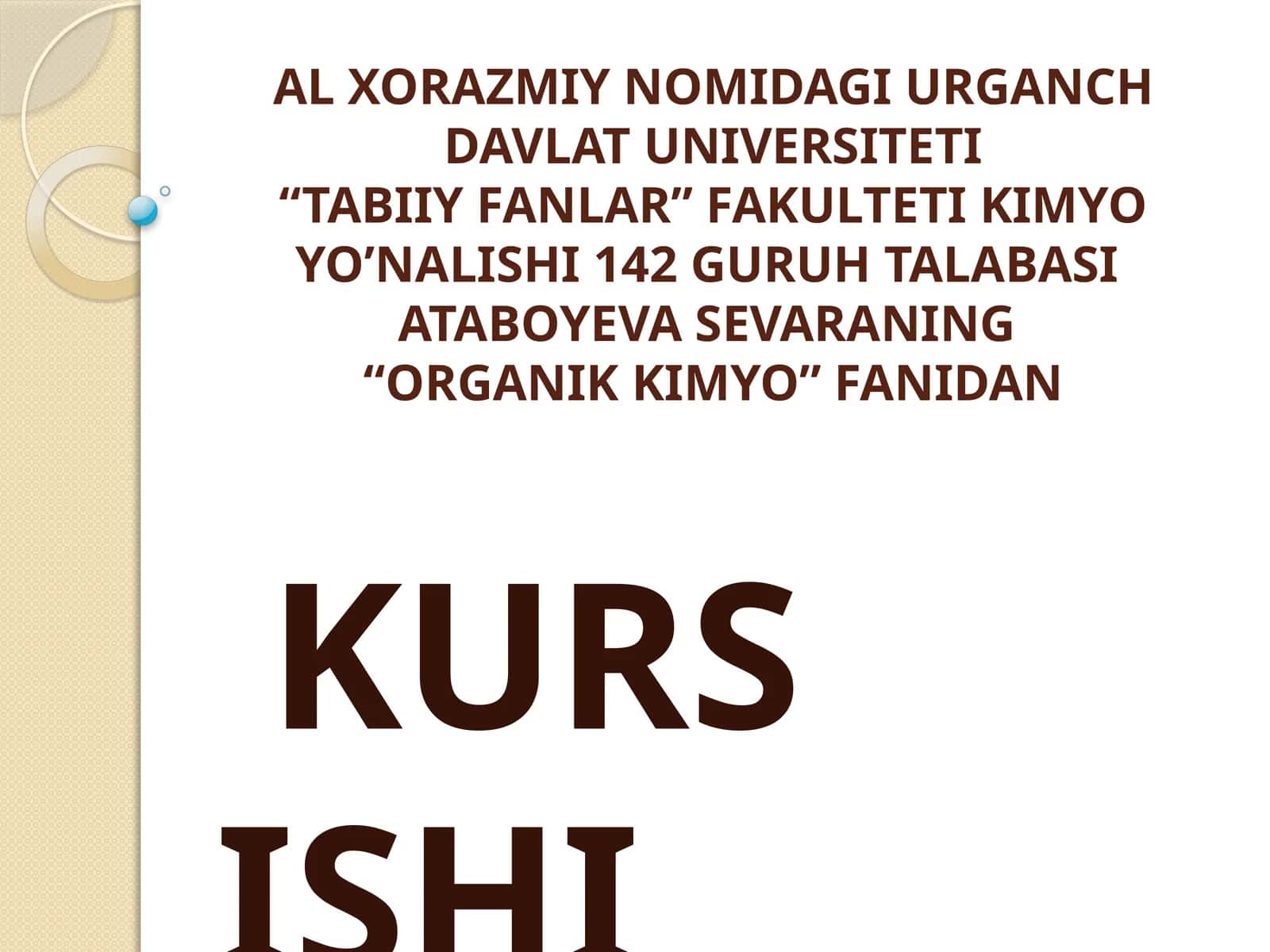 ORGANIK KIMYO - PIRAZOL KURS ISHI