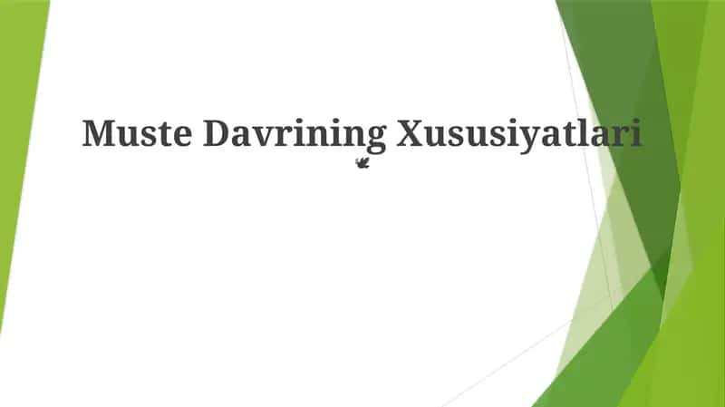Muste Davrining Xususiyatlari