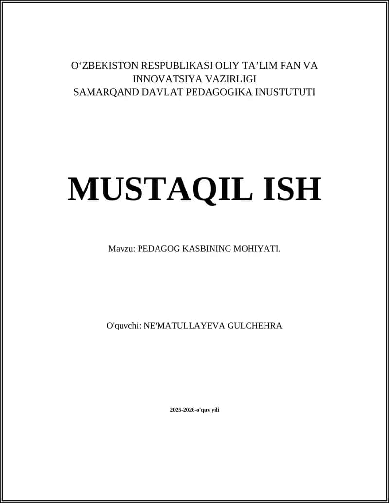 PEDAGOG KASBINING MOHIYATI