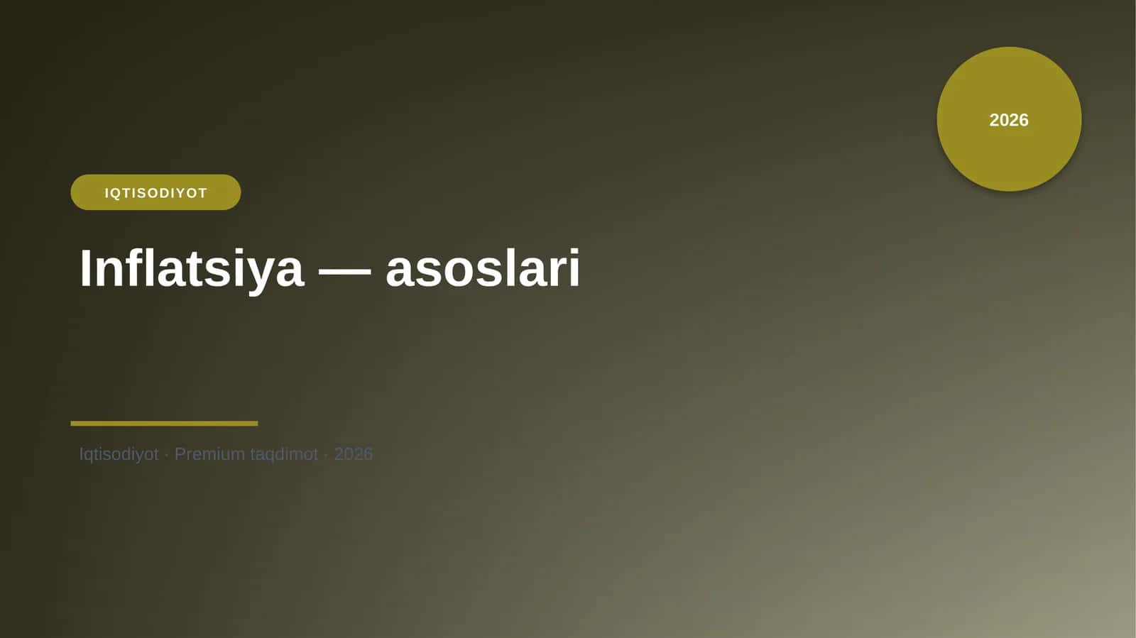 Inflatsiya — asoslari