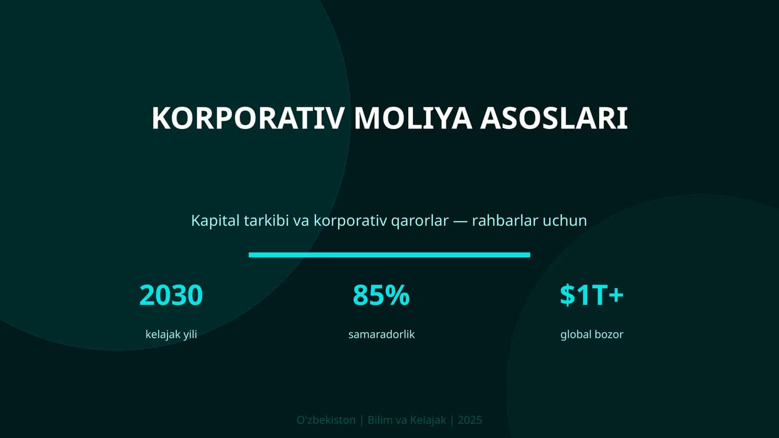 KORPORATIV MOLIYA ASOSLARI