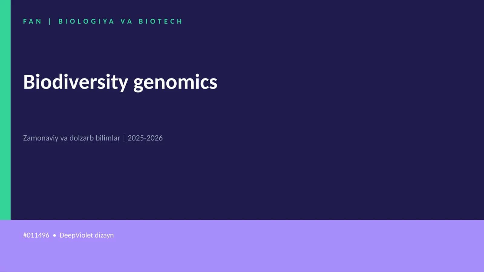 Biodiversity genomics