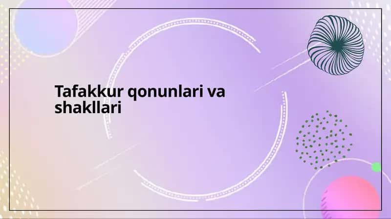 Tafakkur qonunlari va shakllari