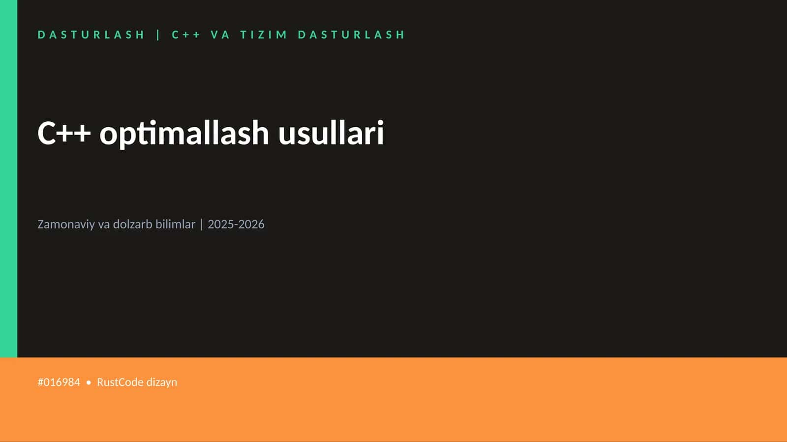 C++ VA TIZIM DASTURLASH