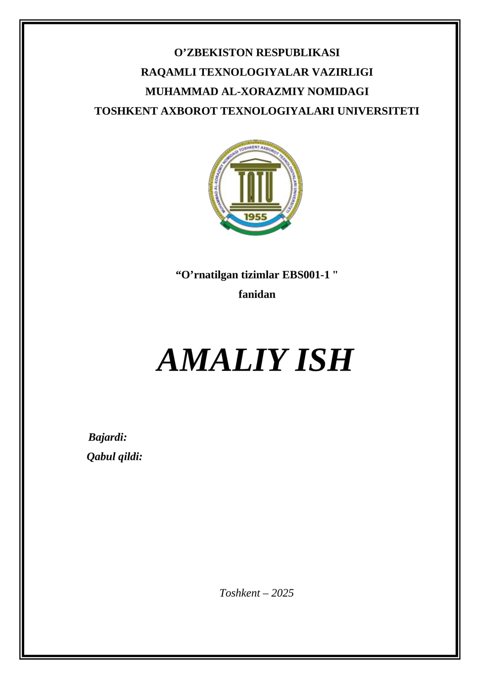 8x8 yorug'lik diodi, pezonurlatgich va 74NS595 suruvchi registr xususiyatlarini oʻrganish. Amaliy ish