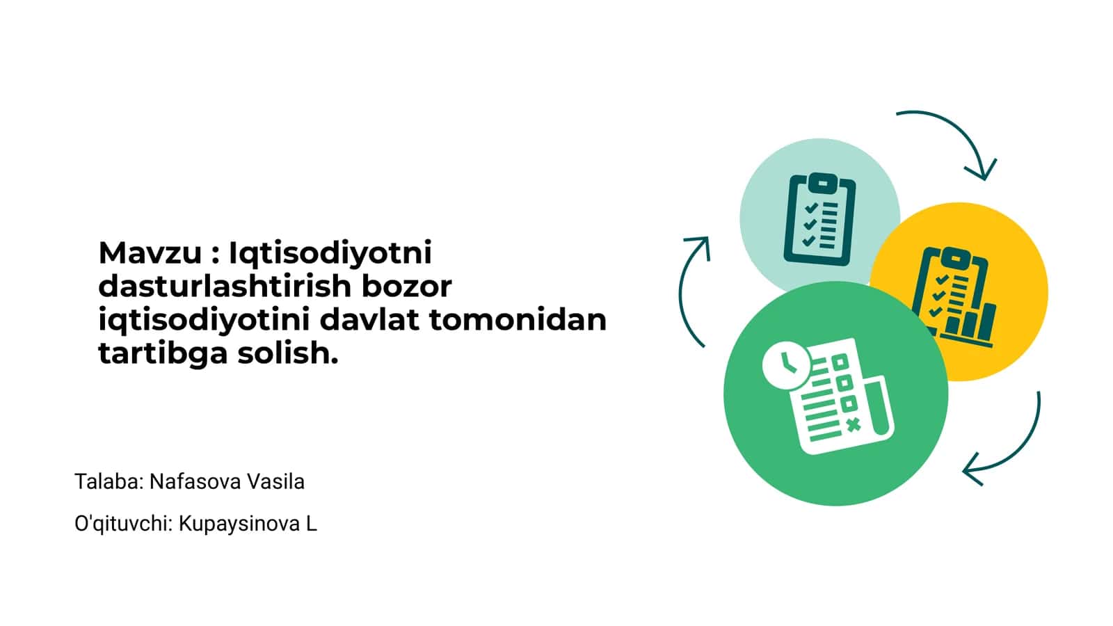 Iqtisodiyotni dasturlashtirish bozor iqtisodiyotini davlat tomonidan tartibga solish