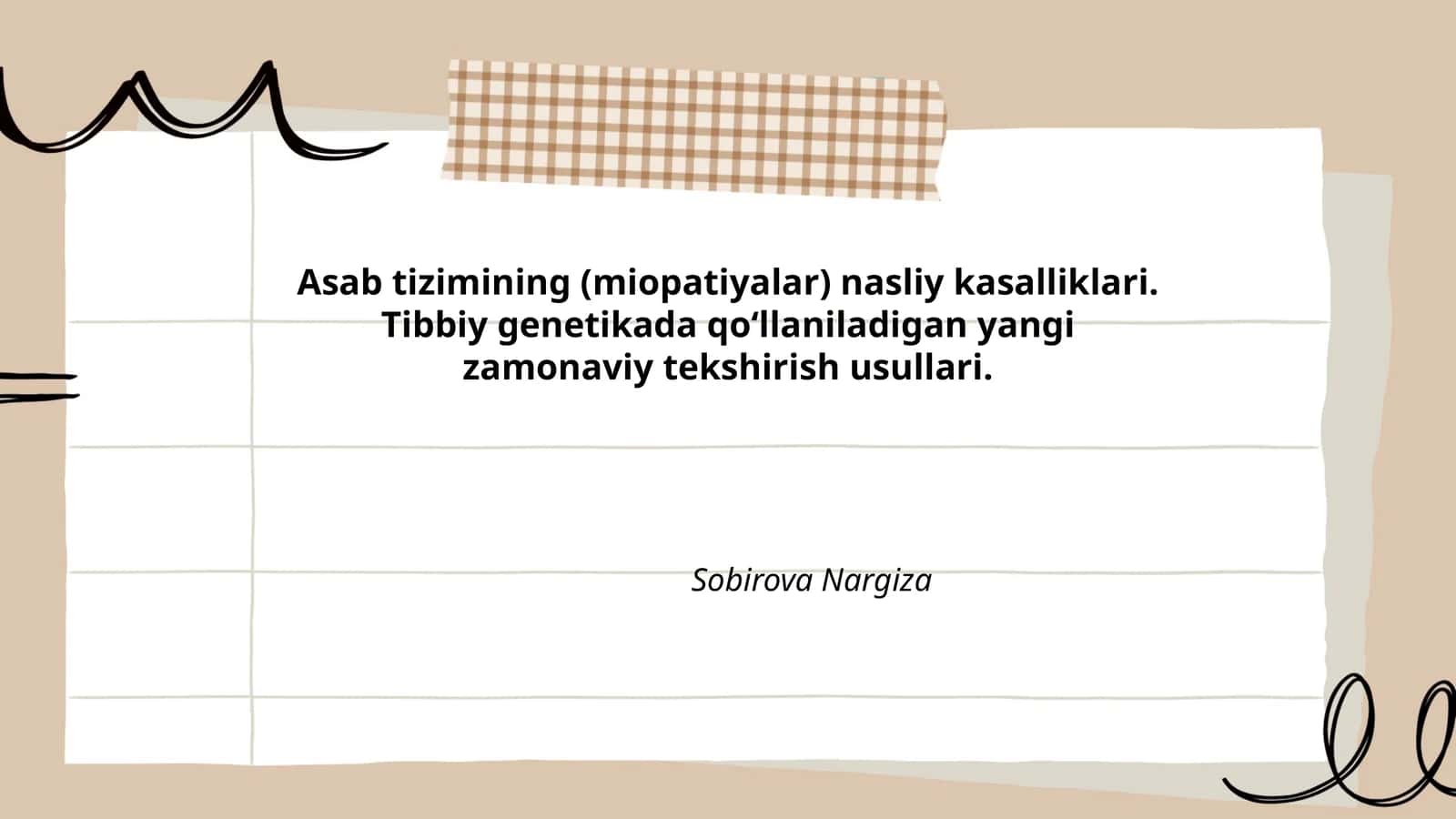 Asab tizimining (miopatiyalar) nasliy kasalliklari