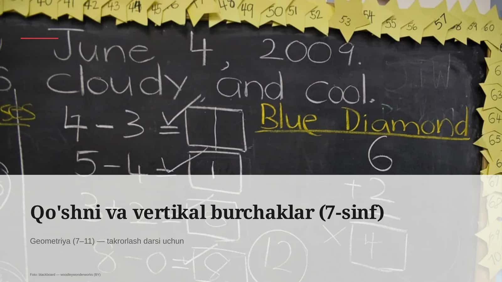 Qo'shni va vertikal burchaklar (7-sinf)
