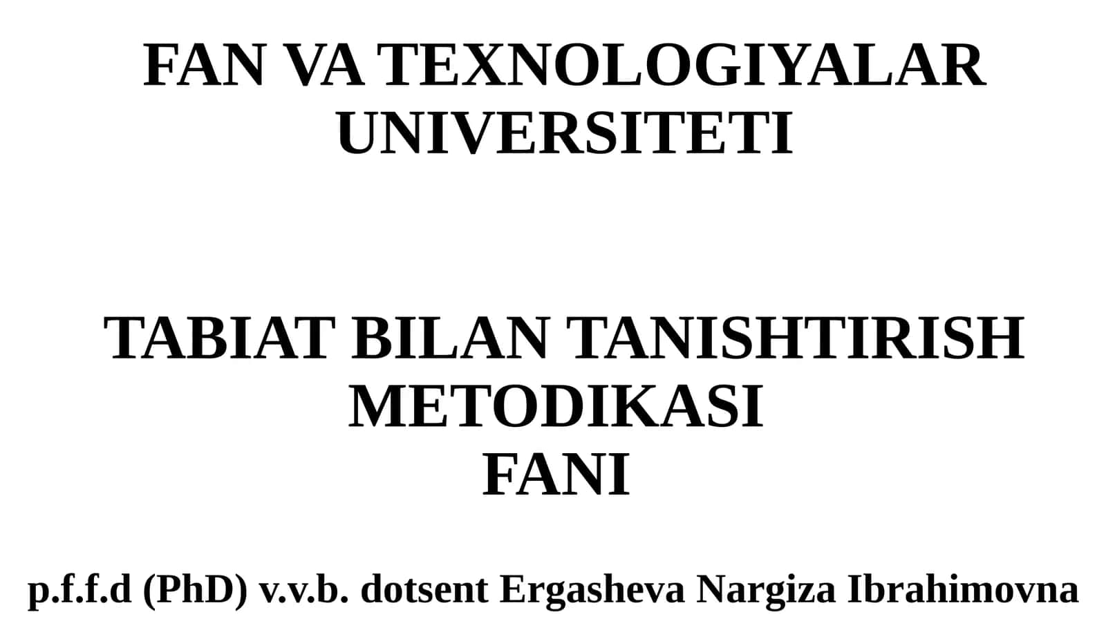 Maktabgacha ta’lim tashkilotlarida tabiat bilan tanishtirish ishlarini tashkil etish