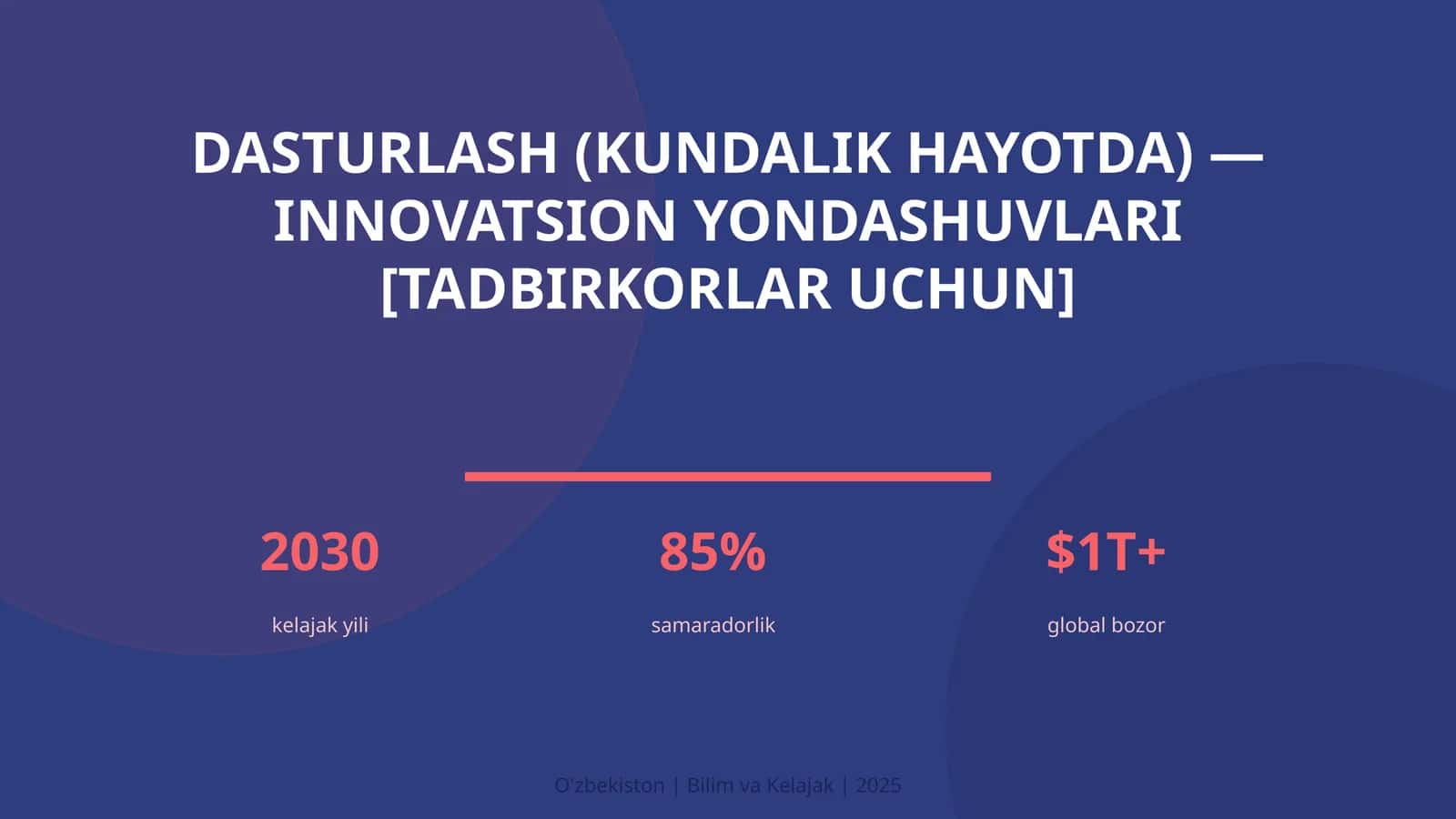 Dasturlash (kundalik hayotda) - innovatsion yondashuvlari [tadbirkorlar uchun]