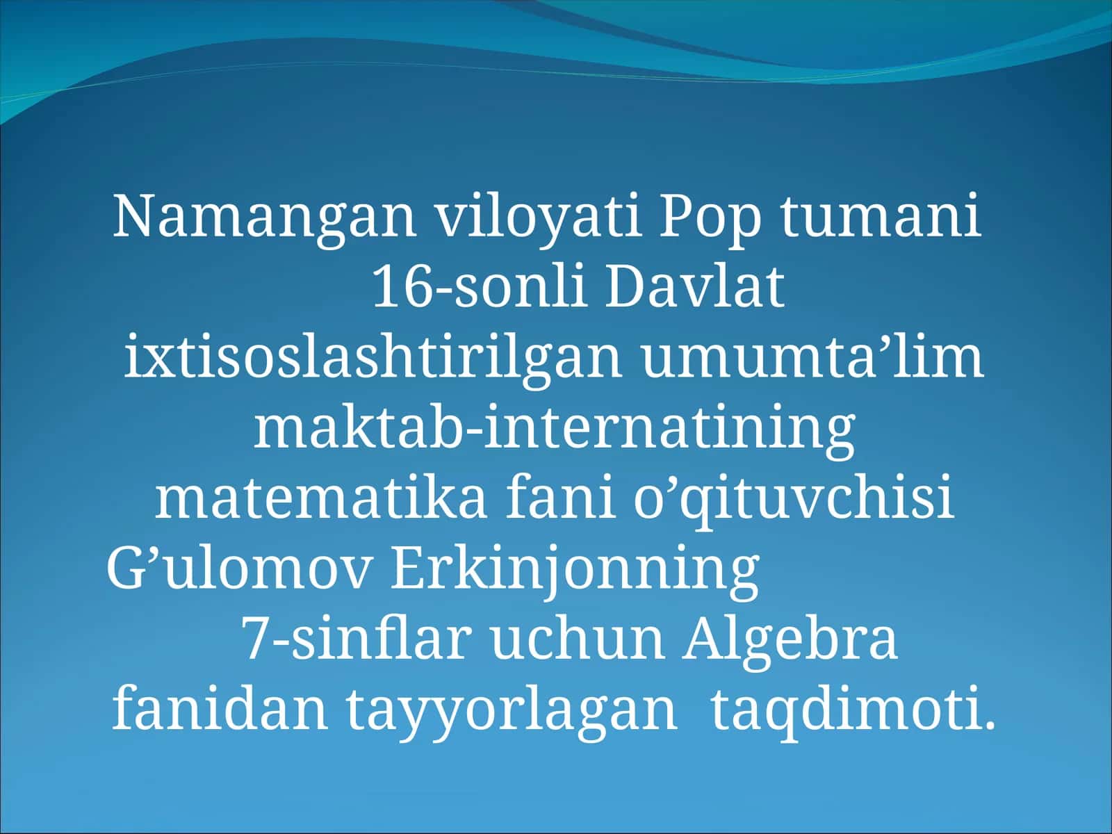 Masalalarni tenglamalar yordamida yechish