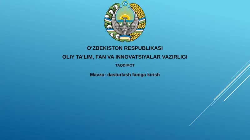 Dasturlash faniga kirish