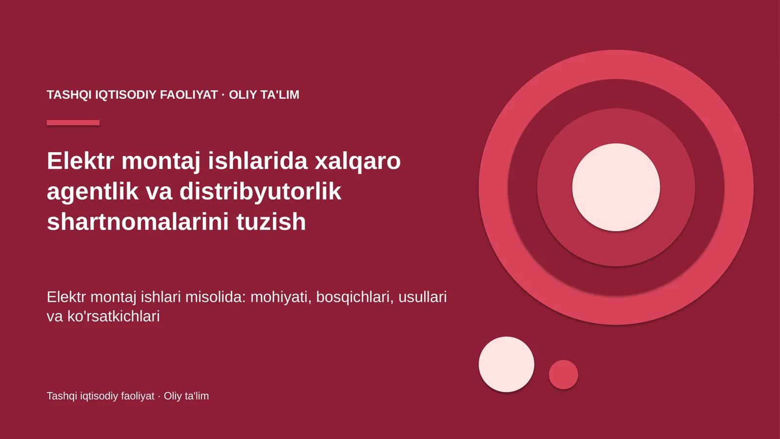 elektr montaj ishlarida xalqaro agentlik va distribyutorlik shartnomalarini tuzish 4729