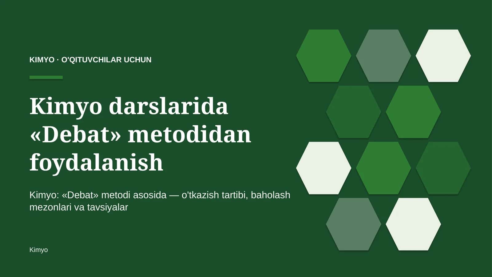 kimyo darslarida debat metodidan foydalanish 7089