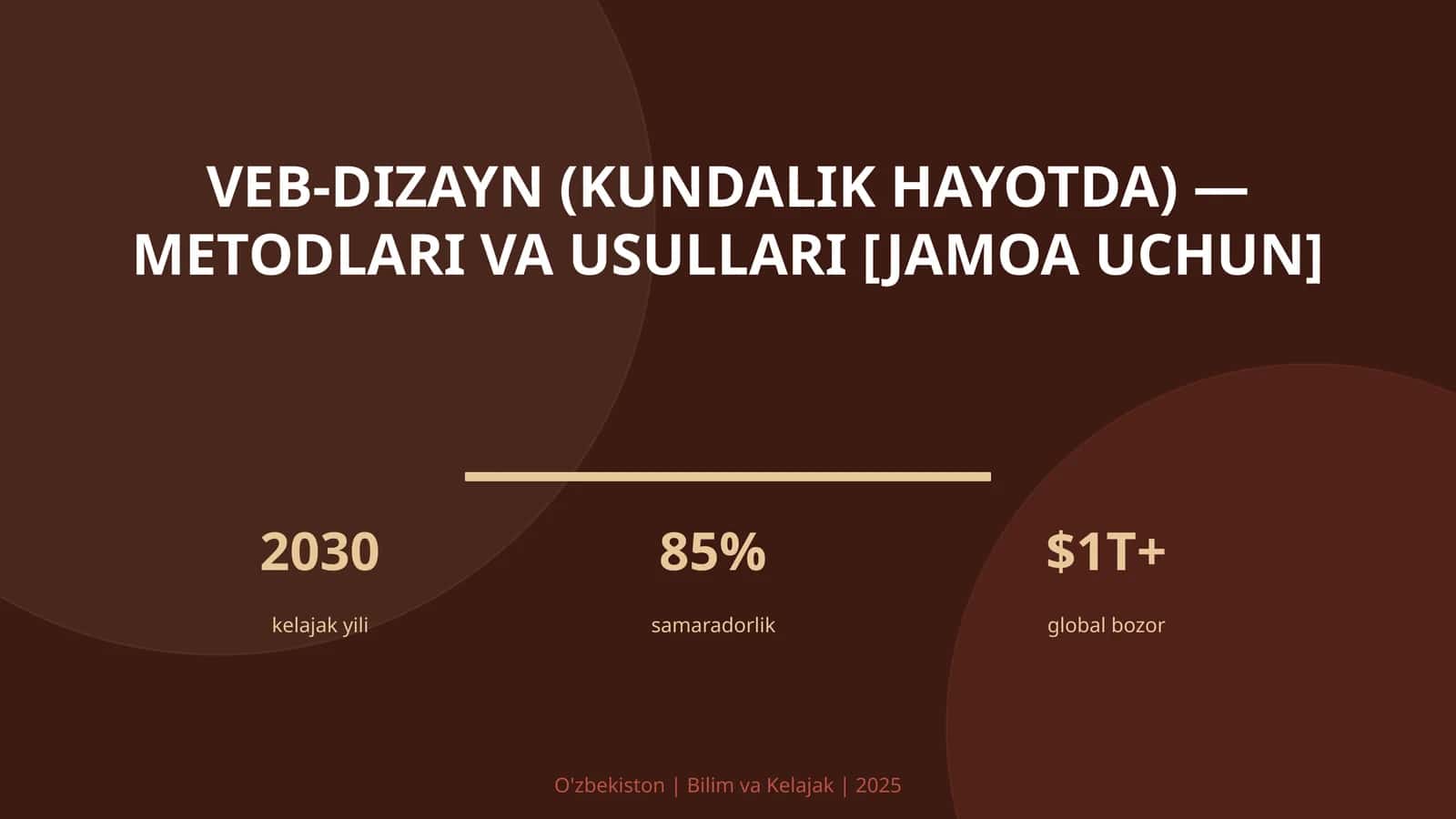 VEB-DIZAYN (KUNDALIK HAYOTDA) — METODLARI VA USULLARI [JAMOA UCHUN]