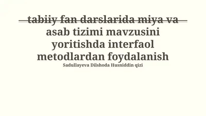 Interaktiv Usullarni Qo'llashning Ahamiyati