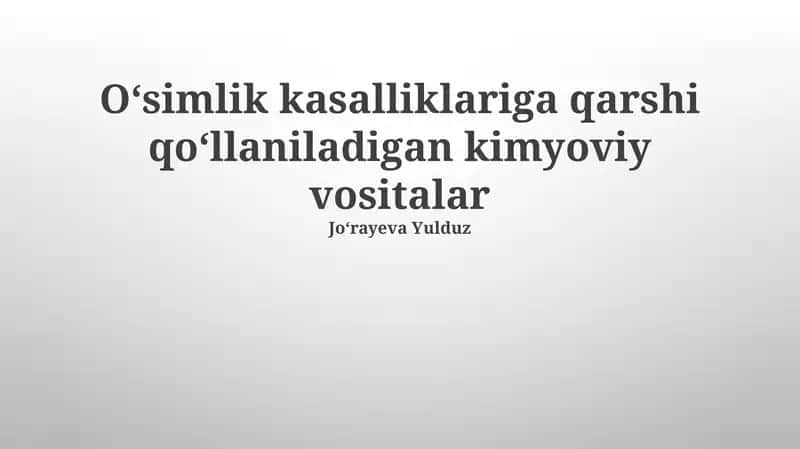 Oʻsimlik kasalliklariga qarshi qoʻllaniladigan kimyoviy vositalar