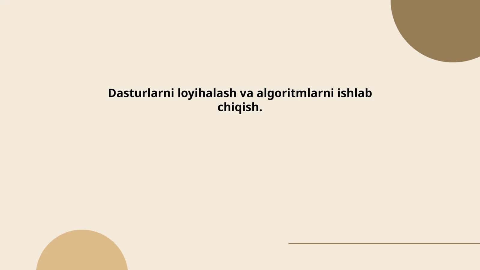 Algoritmlarning asoslari