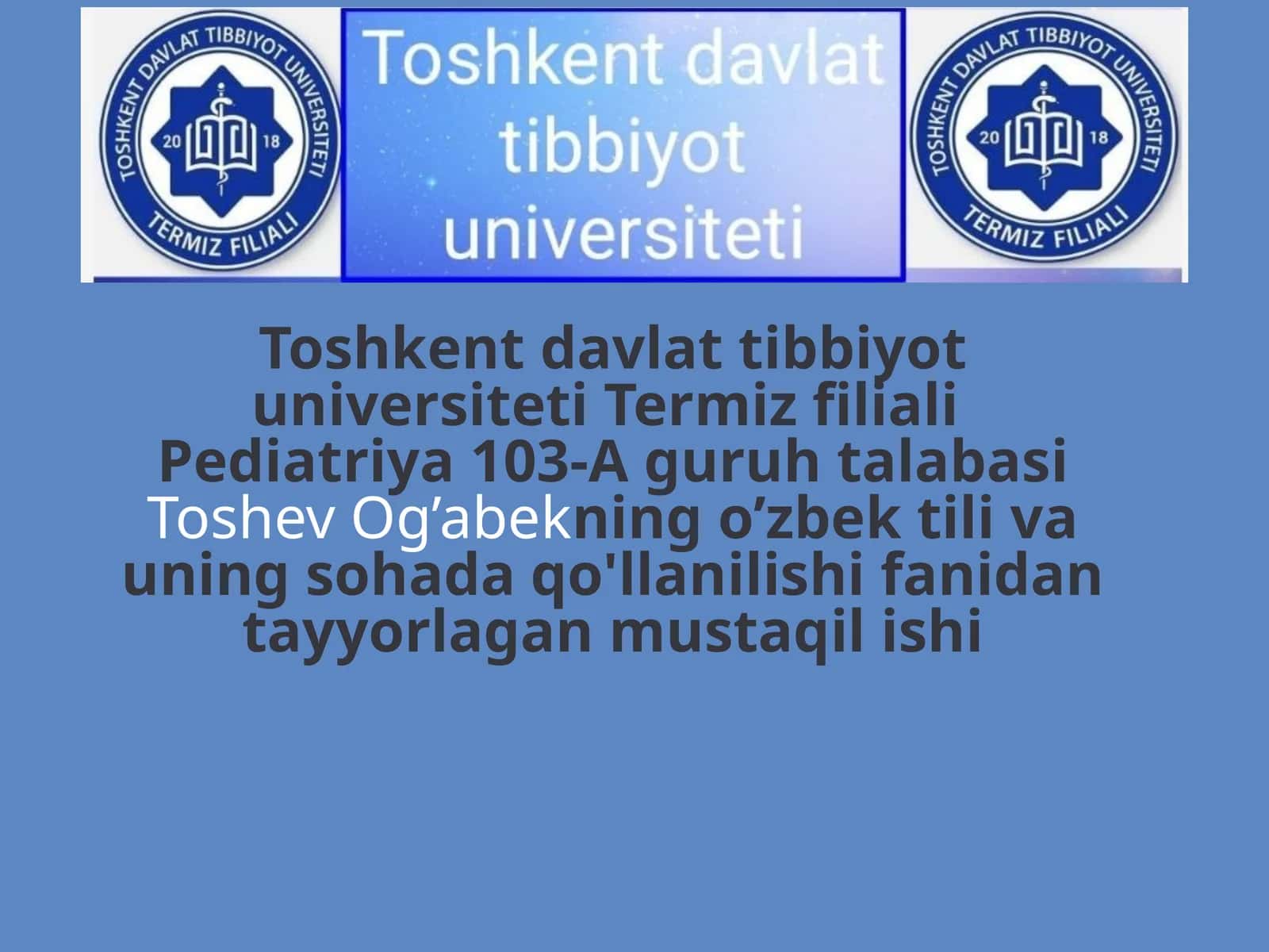 Anemnez turlarini o'rganish
