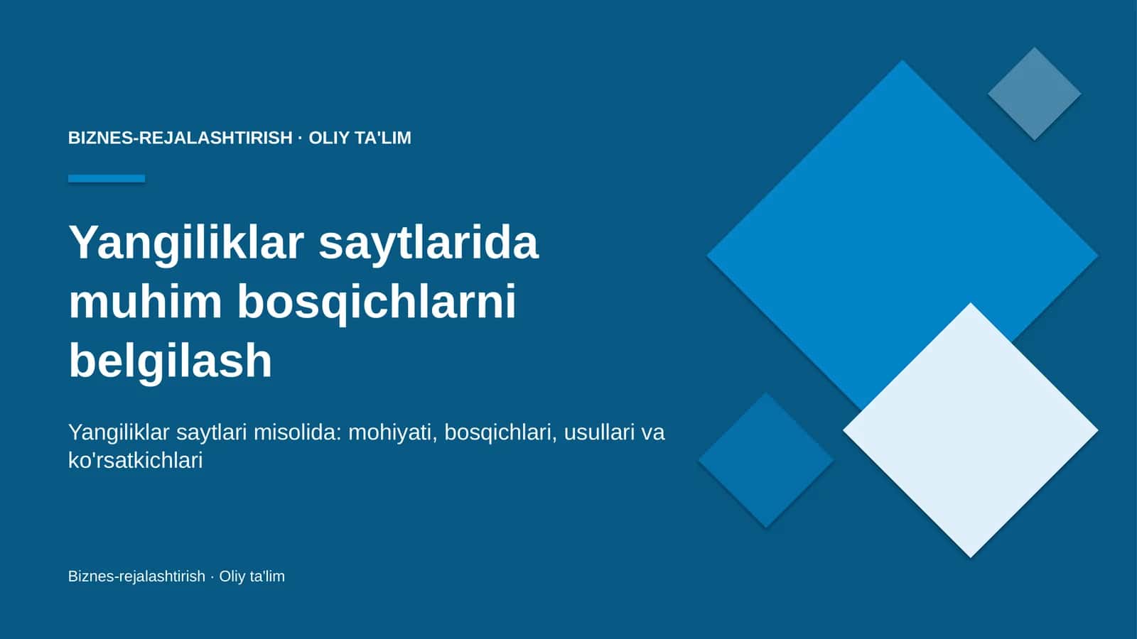 [Yangiliklar saytlarida muhim bosqichlarni belgilash]