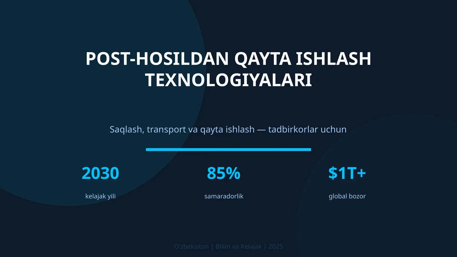 Post-hosildan qayta ishlash texnologiyalari