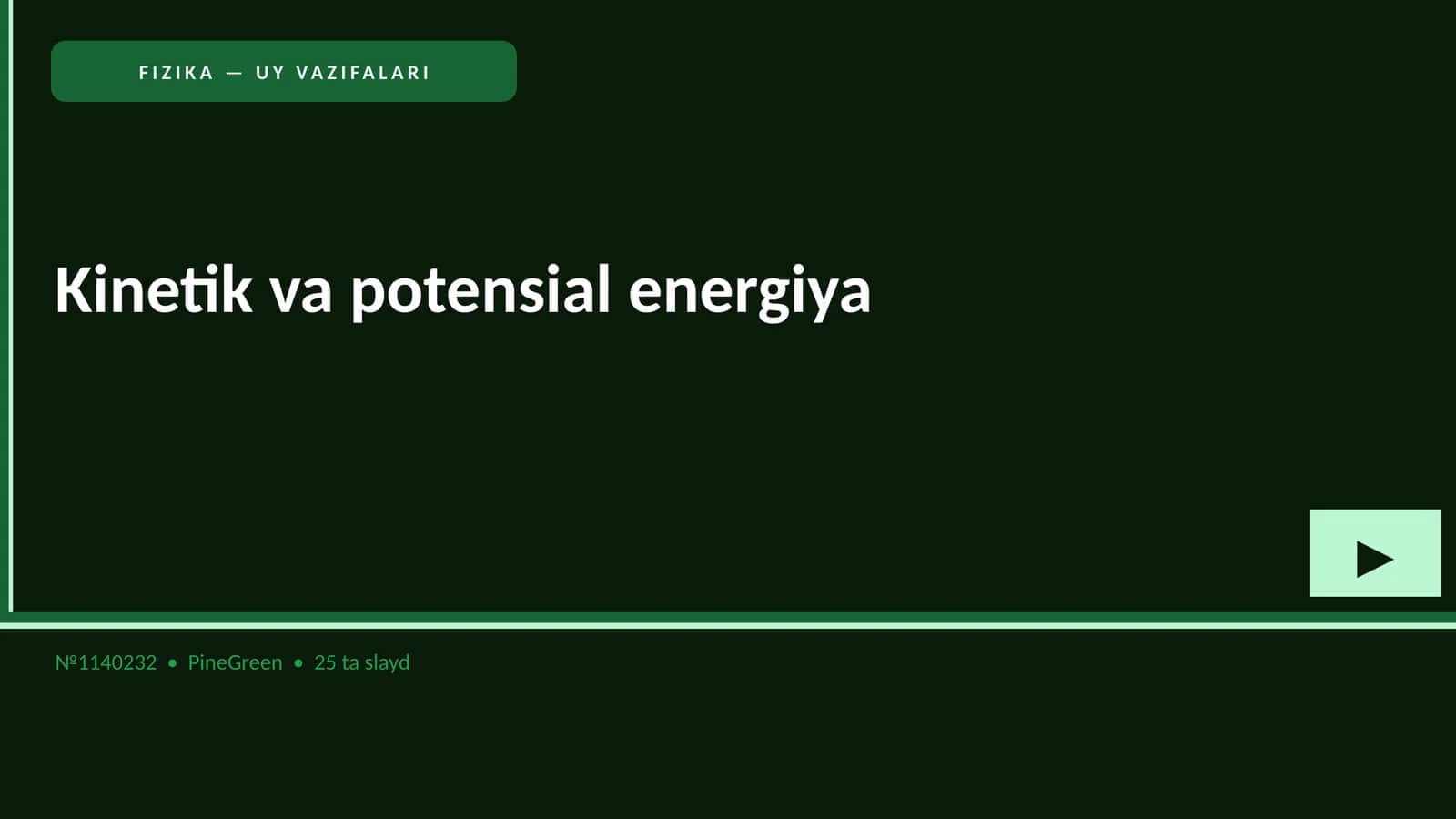 FIZIKA — UY VAZIFALARI
