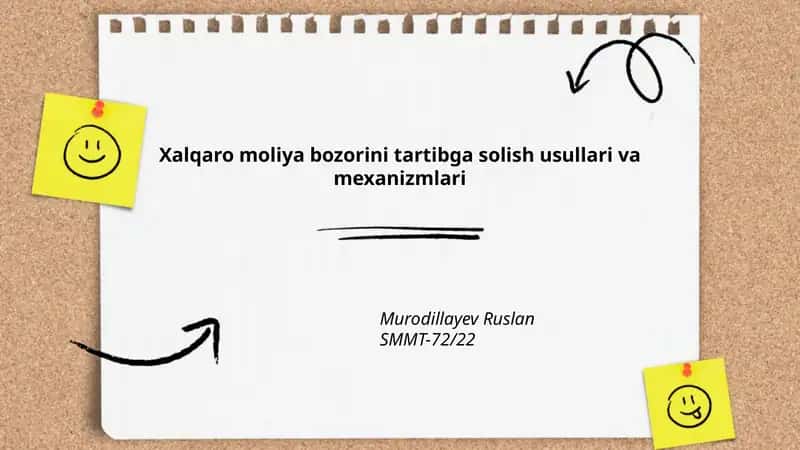 Xalqaro moliya bozorini tartibga solish usullari va mexanizmlari