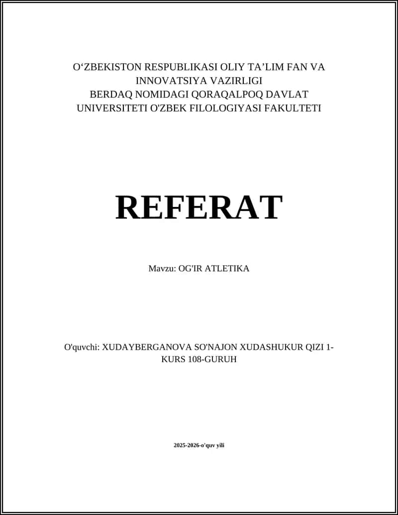 OG'IR ATLETIKA