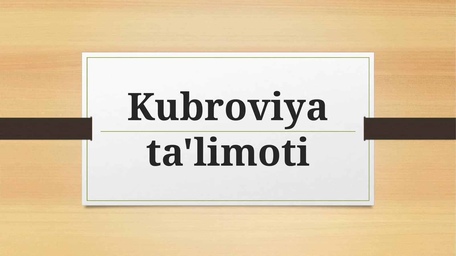 Kubroviya ta'limoti