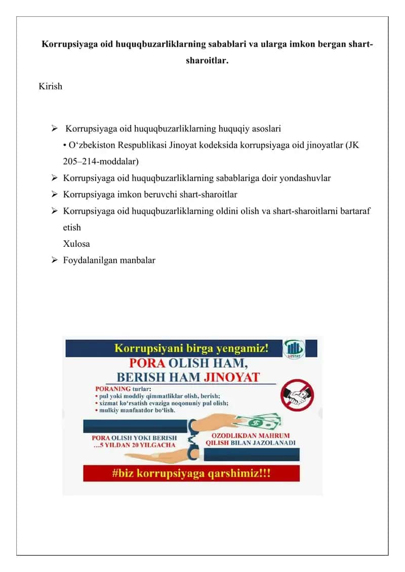 Korrupsiyaga oid huquqbuzarliklar