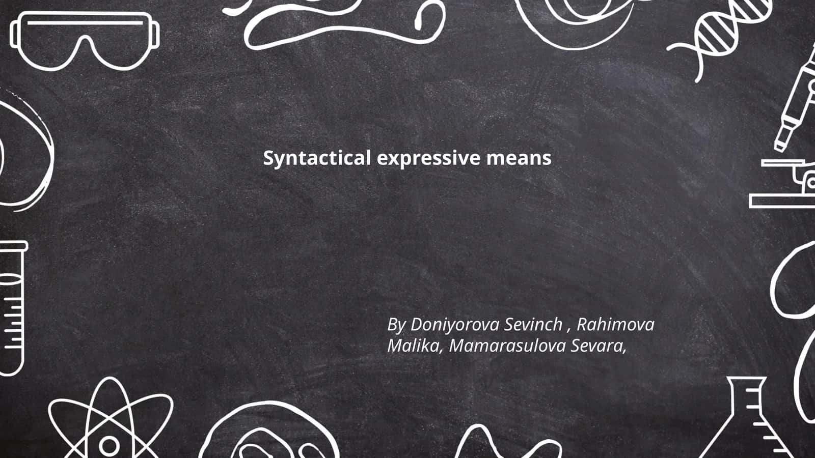 Syntactical expressive means