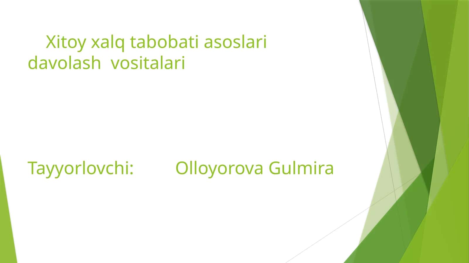 Xitoy xalq tabobati asoslari