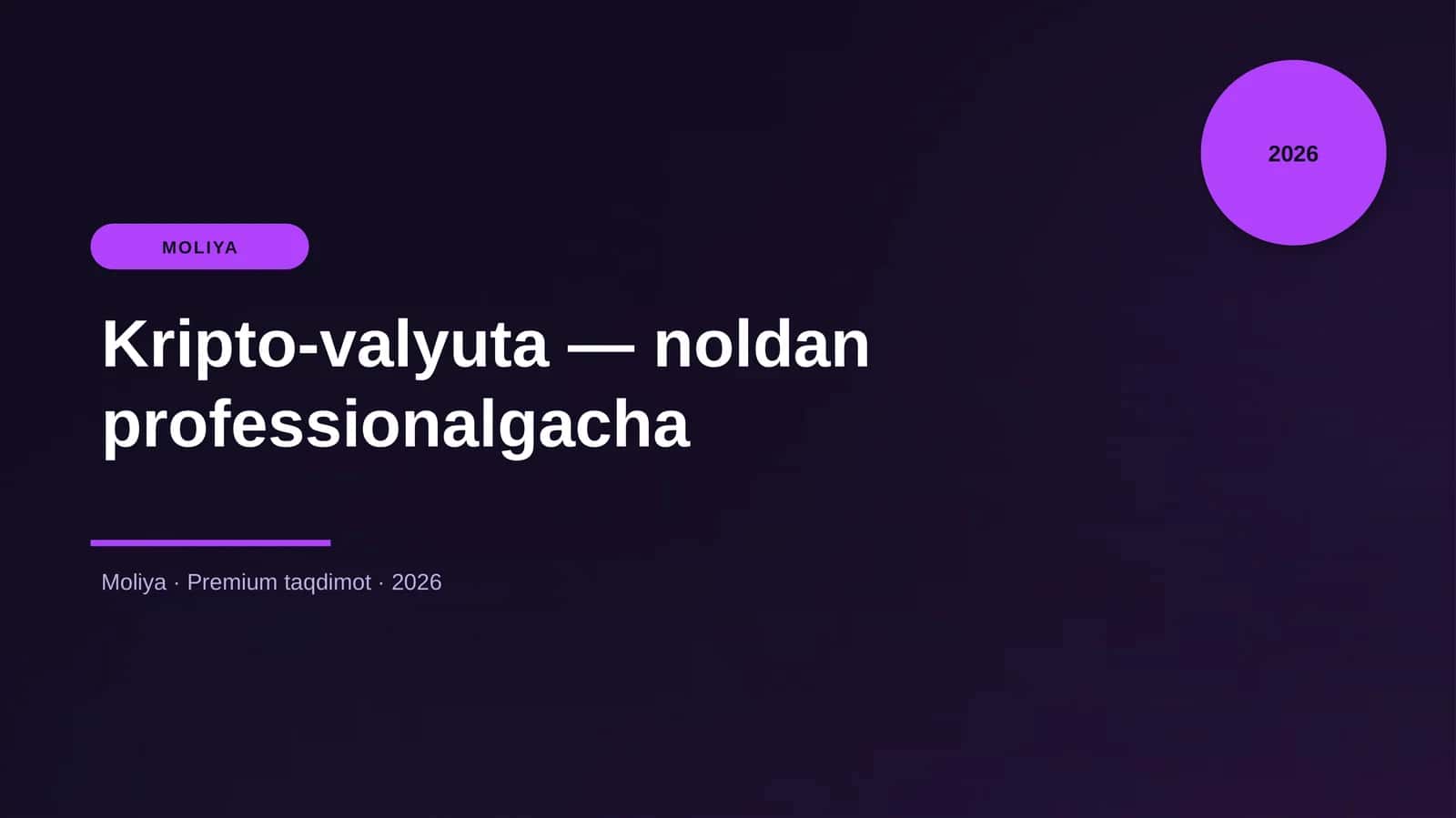 Kripto-valyuta — noldan professionalgacha