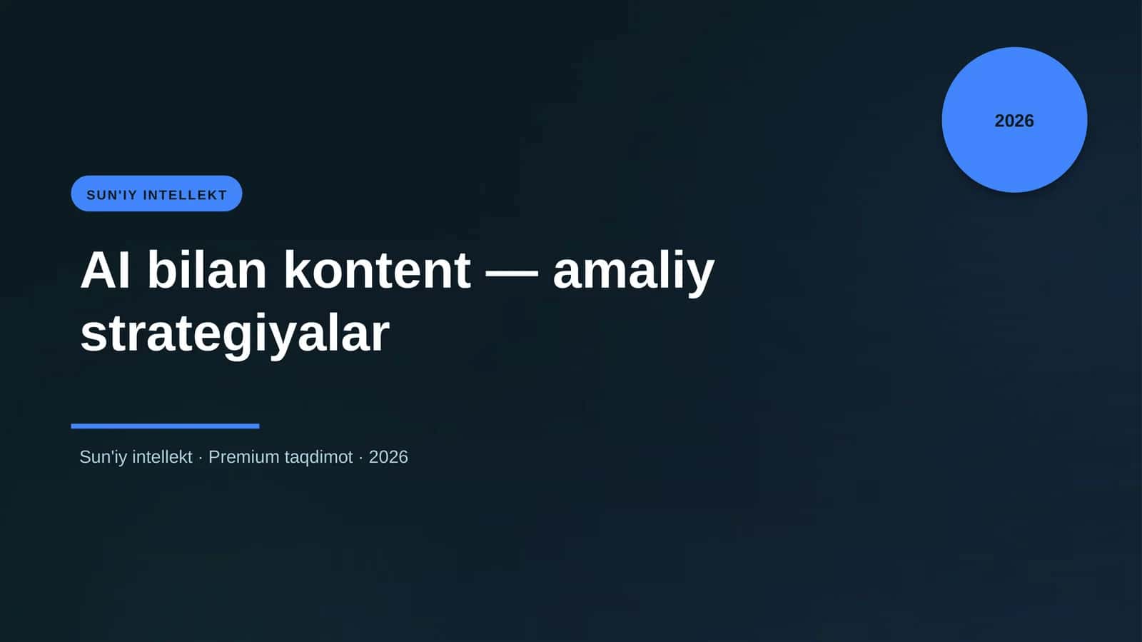 AI bilan kontent — amaliy strategiyalar