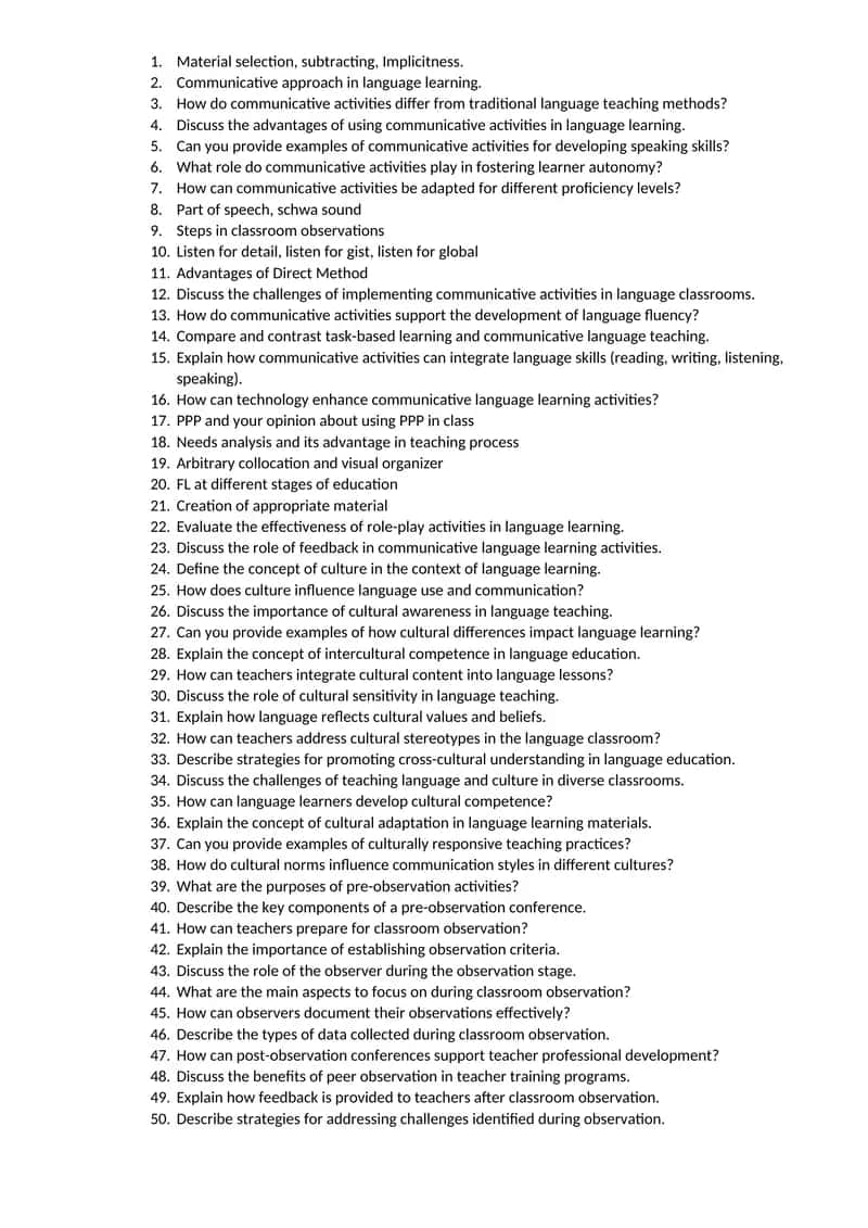 Communicative Activities in Language Learning