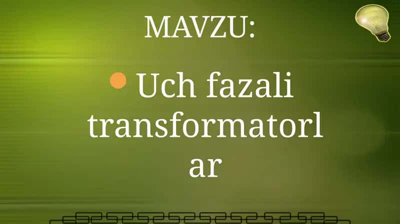 Uch fazali transformatorlar