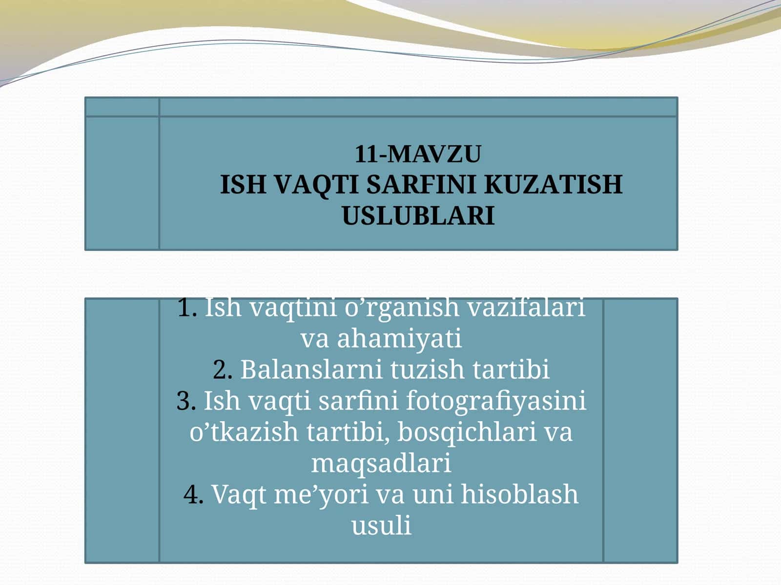 Ishvaqtini o'rganish vazifalari va ahamiyati