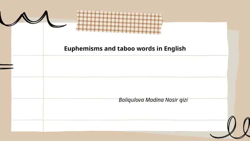 Euphemisms and taboo words in English