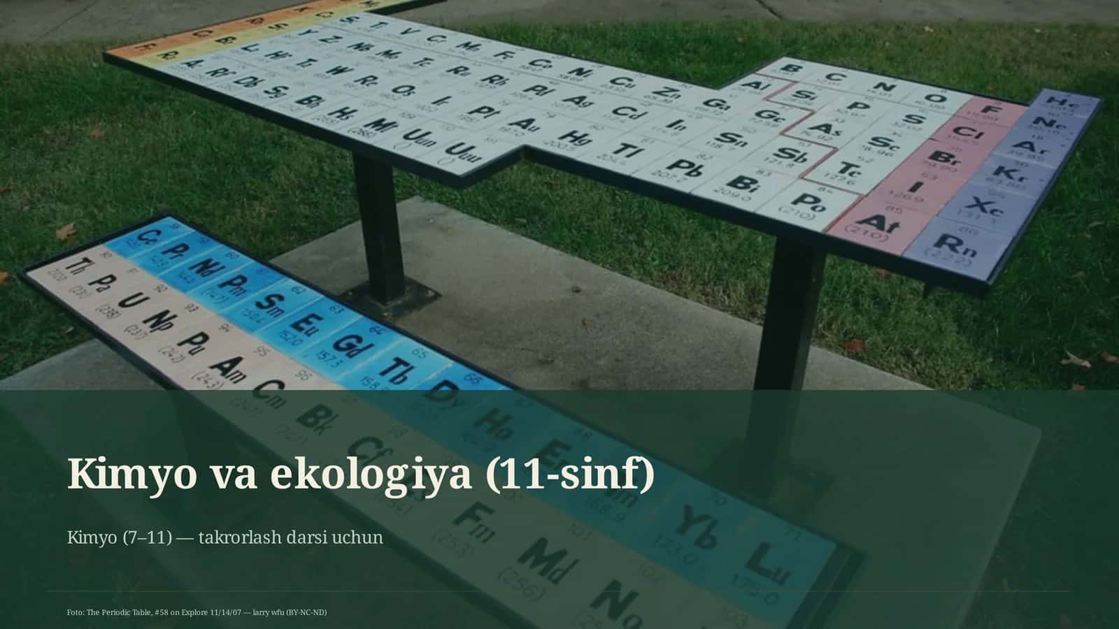 Kimyo va ekologiya (11-sinf)