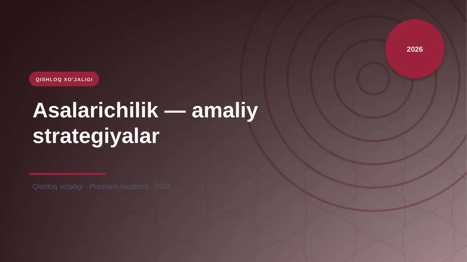 Asalarichilik — amaliy strategiyalar