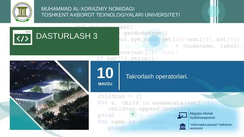 Takrorlash operatorlari
