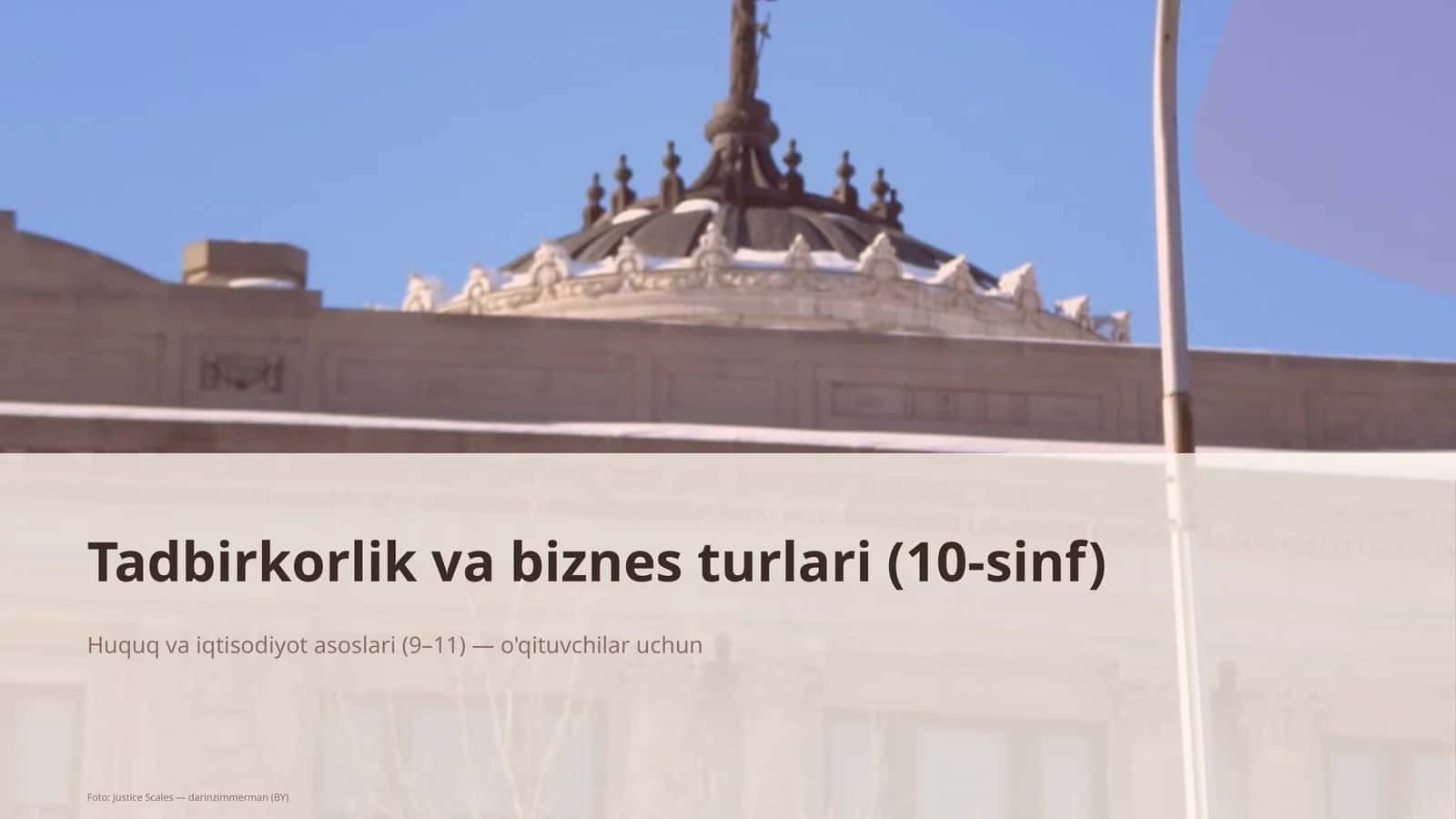 Tadbirkorlik va biznes turlari (10-sinf)