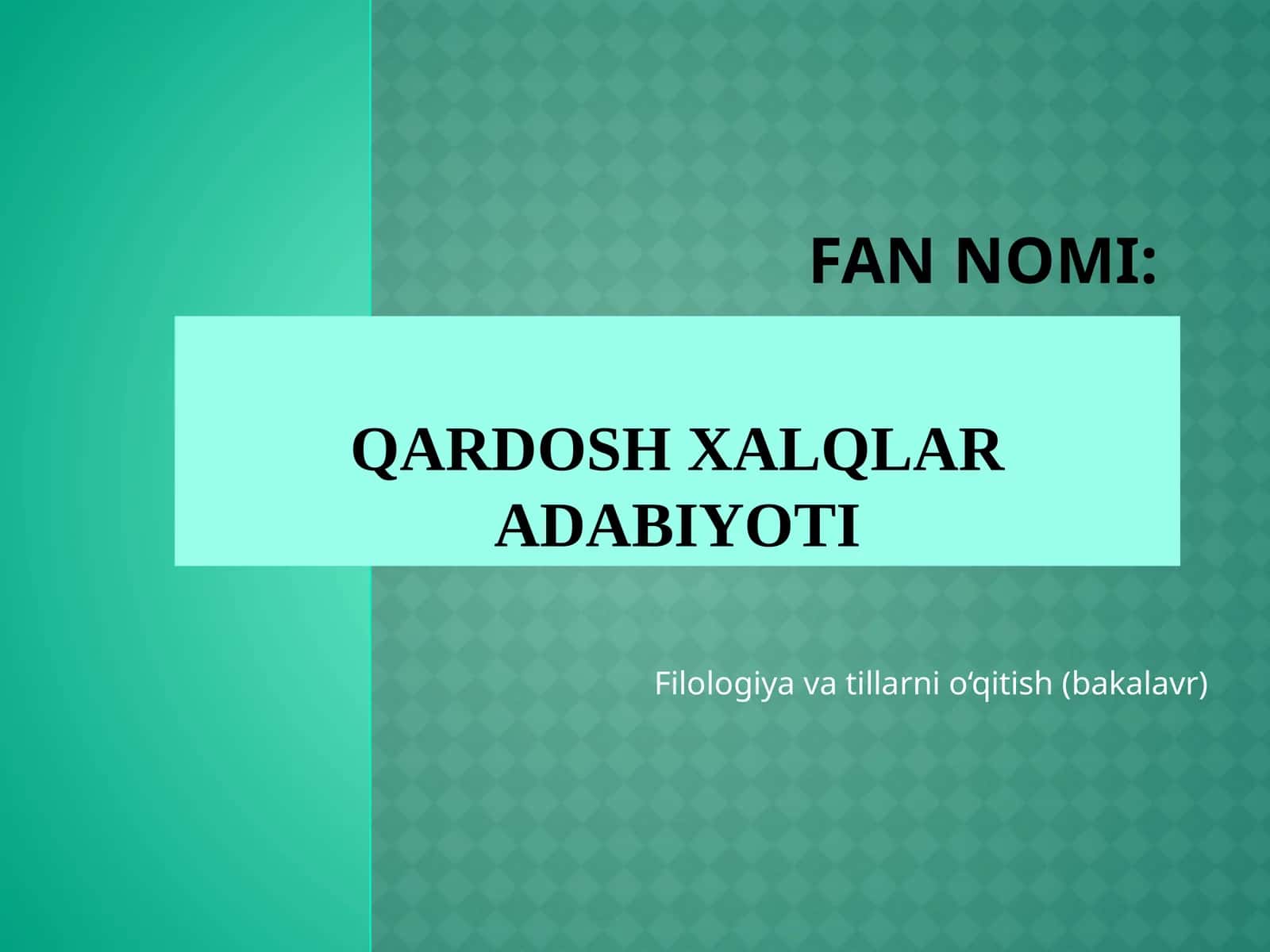 Qardosh xalqlar adabiyoti