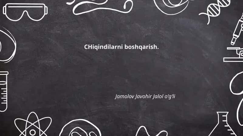 Chiqindilarni tasniflash va ajratib yig‘ish